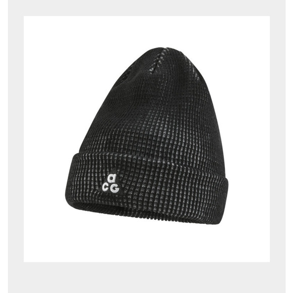 Nike ACG Peak Thermal Waffle Beanie Black White OS Unisex New FJ6307 010 SAMPLE - Picture 5 of 7